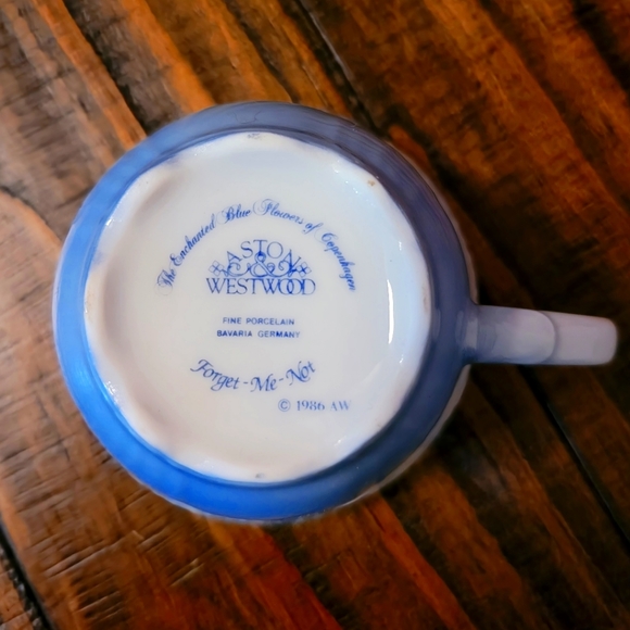 Aston & Westwood | Fine Porcelain | Teacup & Saucer Set| Blue/White w Floral - Picture 11 of 12